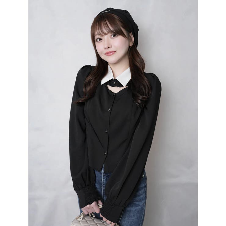 デコルテオープンロングスリーブブラウス | LIPSERVICE | 詳細画像6 