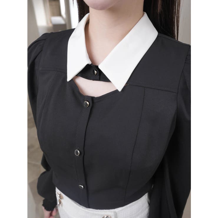 デコルテオープンロングスリーブブラウス | LIPSERVICE | 詳細画像35 