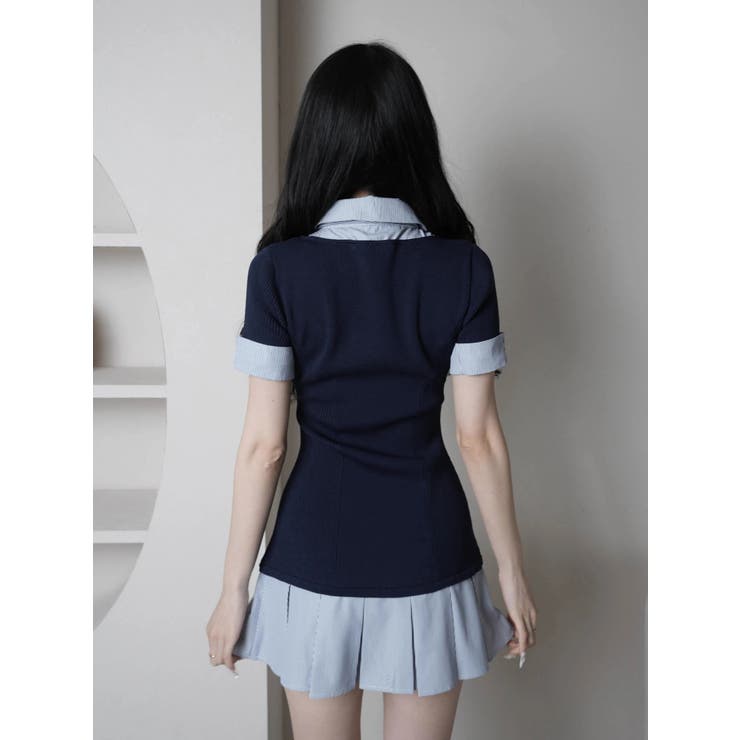 リボンシャツドッキングワンピース | LIPSERVICE | 詳細画像8 