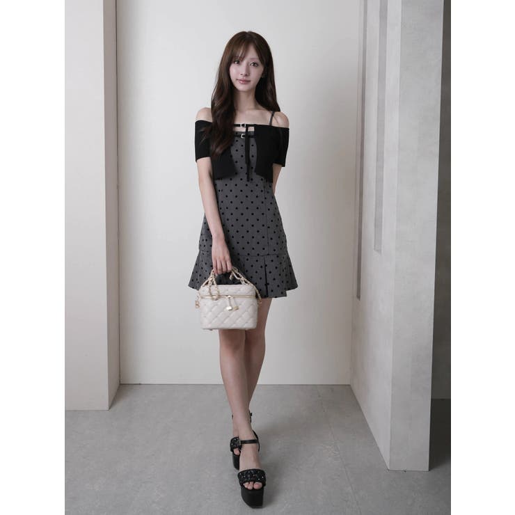 オフショルニットアンサンブルワンピース[品番：LINW0002789
