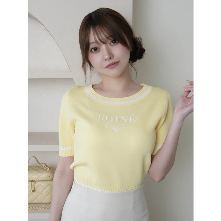 イエロー | Roineエンブロイダリーサマーニット | LIPSERVICE