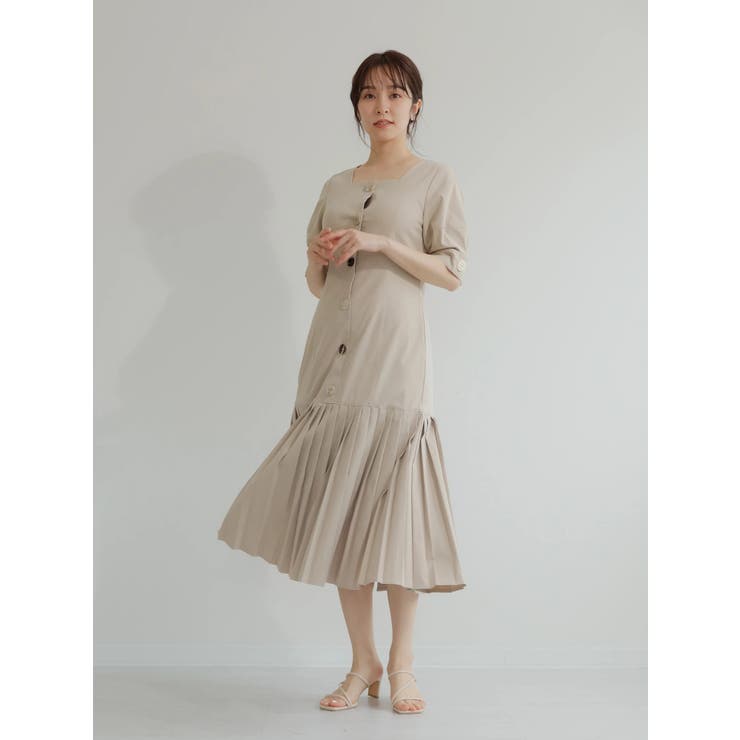 デザインボタンプリーツ切替ワンピース 品番 Linw Ladymade レディメイド のレディースファッション通販 Shoplist ショップリスト