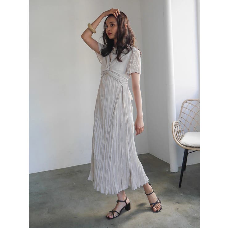 LADYMADE ワッシャーティアードクロスリボンワンピース LADYMADE（レディメイド）の「ワッシャーティアードクロスリボン