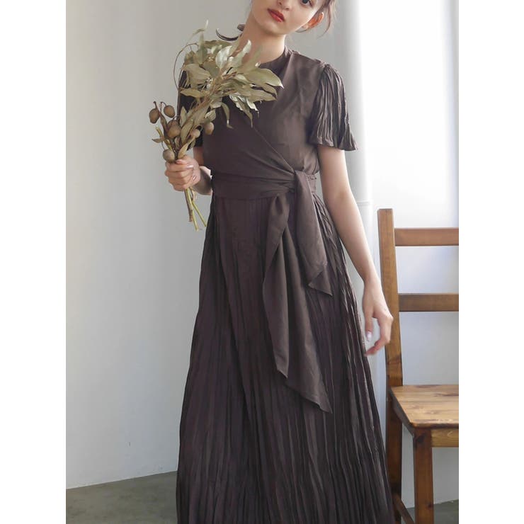 LADYMADE ワッシャーティアードクロスリボンワンピース LADYMADE（レディメイド）の「ワッシャーティアードクロスリボン