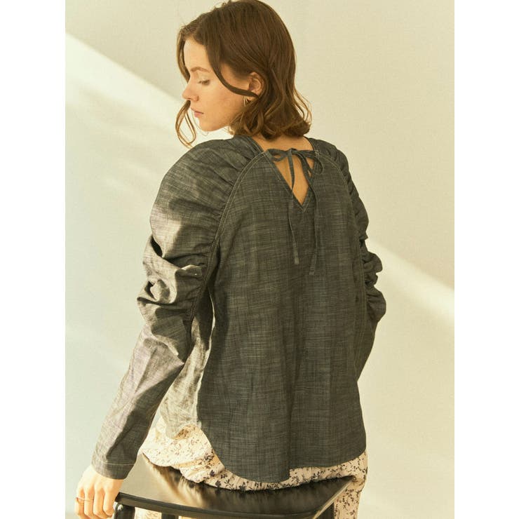 ギャザーショルダーデニムブラウス | LADYMADE | 詳細画像13 