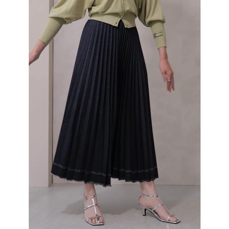 デニムプリーツスカート[品番：LINW0001758]｜LADYMADE（レディメイド）のレディースファッション通販｜SHOPLIST（ショップリスト）