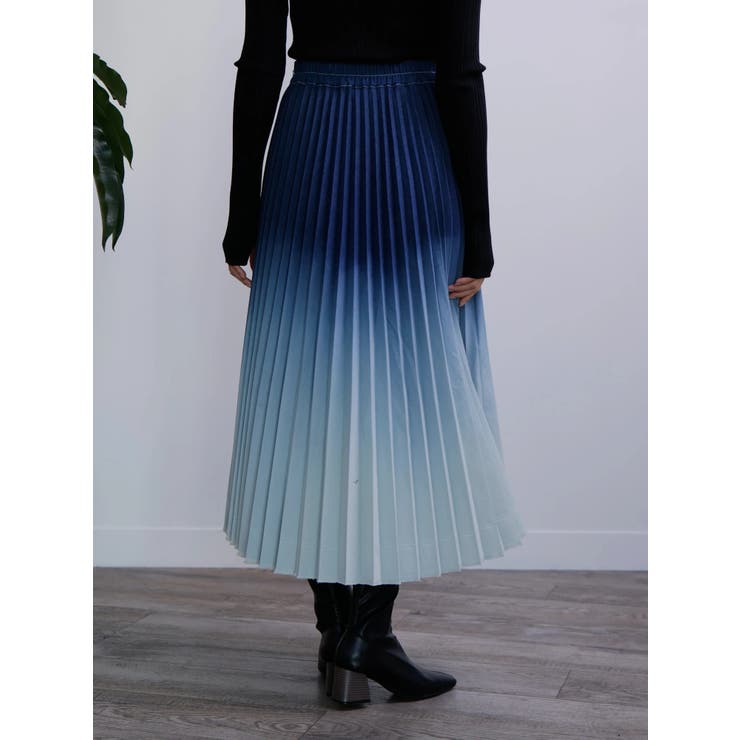 インディゴ】デニムプリーツスカート[品番：LINW0001758]｜LADYMADE