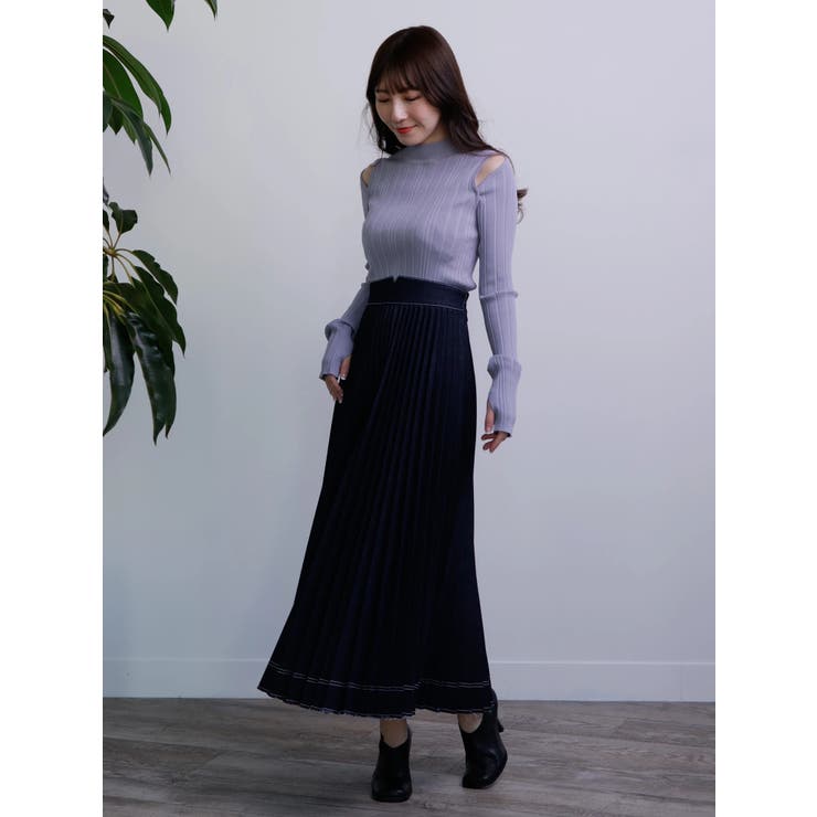 デニムプリーツスカート[品番：LINW0001758]｜LADYMADE（レディメイド）のレディースファッション通販｜SHOPLIST（ショップリスト）