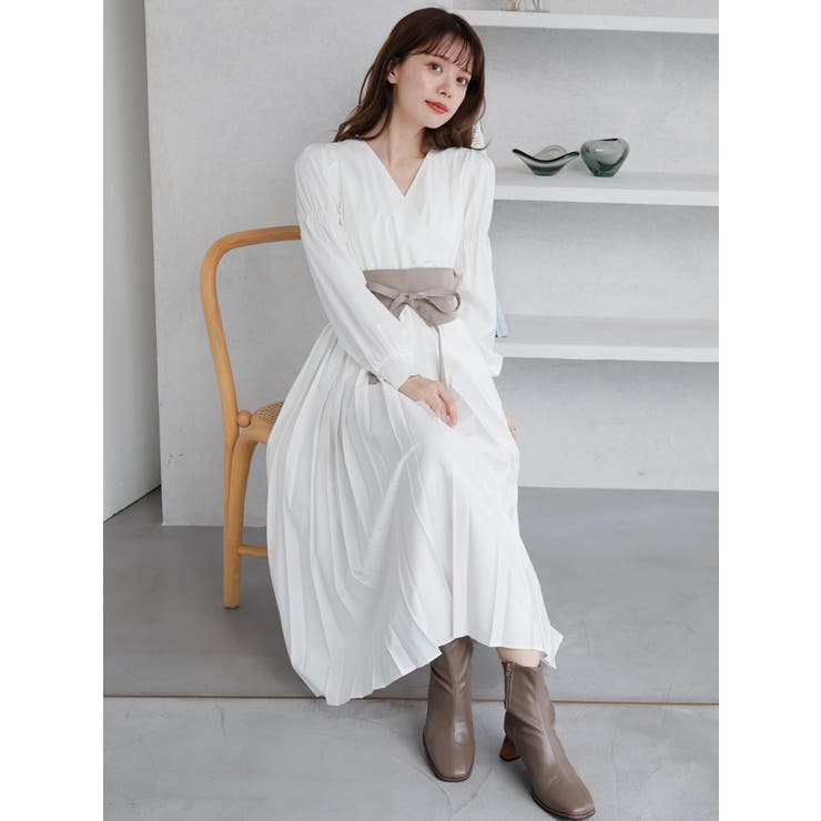 カシュクールプリーツシャツワンピース[品番：LINW0001775]｜LADYMADE（レディメイド ）のレディースファッション通販｜SHOPLIST（ショップリスト）