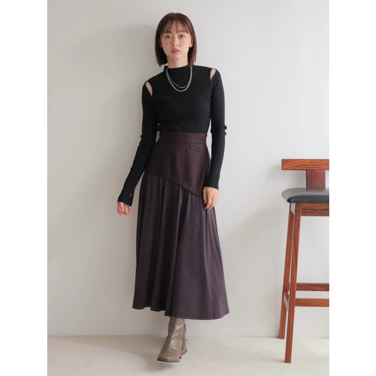 サテンスリットフレアスカート | LADYMADE | 詳細画像8 