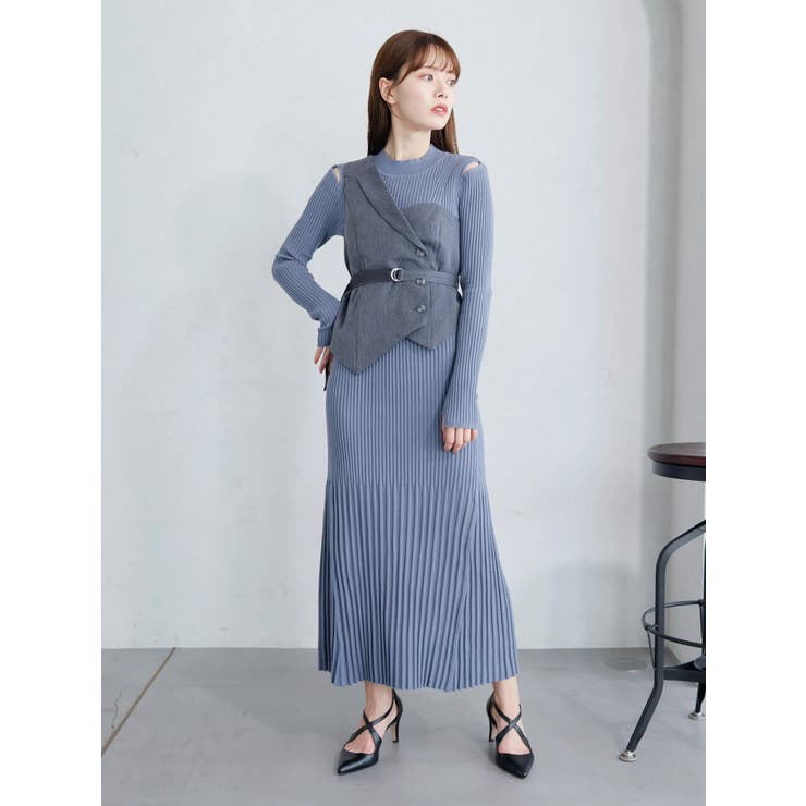 アシメビスチェセットマーメイドニットワンピース[品番：LINW0002111]｜LADYMADE（レディメイド）のレディースファッション通販｜SHOPLIST（ショップリスト）