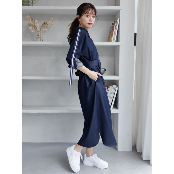 美品✨ ONEMADE/ワンメイド デニムロングシャツワンピ F 日本製