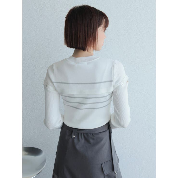 オープンスリーブボーダーニット | LADYMADE | 詳細画像4 