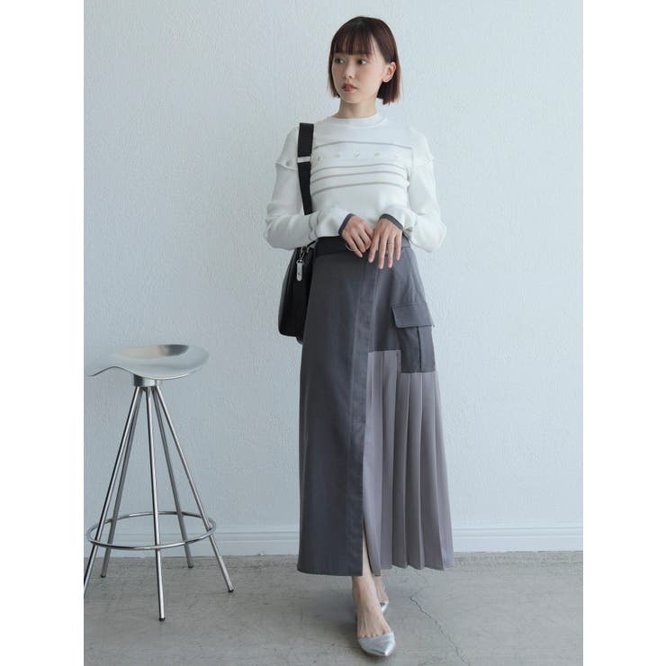 オープンスリーブボーダーニット | LADYMADE | 詳細画像6 