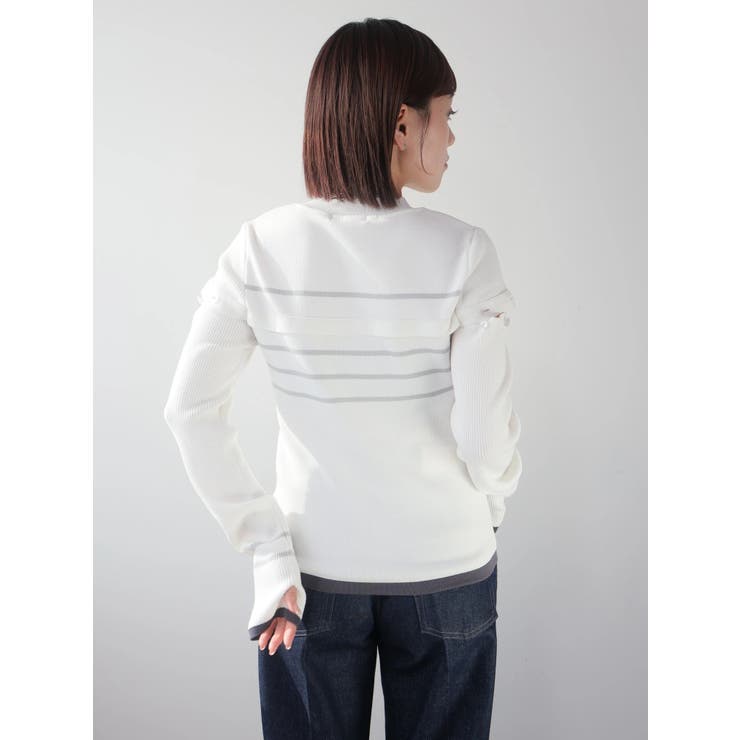 オープンスリーブボーダーニット | LADYMADE | 詳細画像10 
