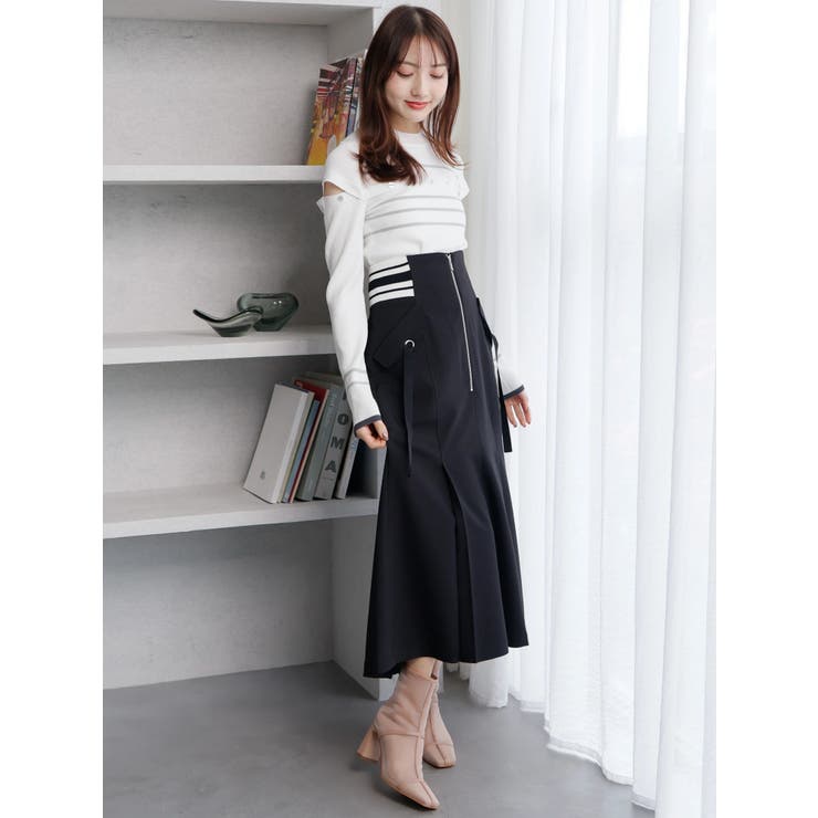 オープンスリーブボーダーニット | LADYMADE | 詳細画像16 