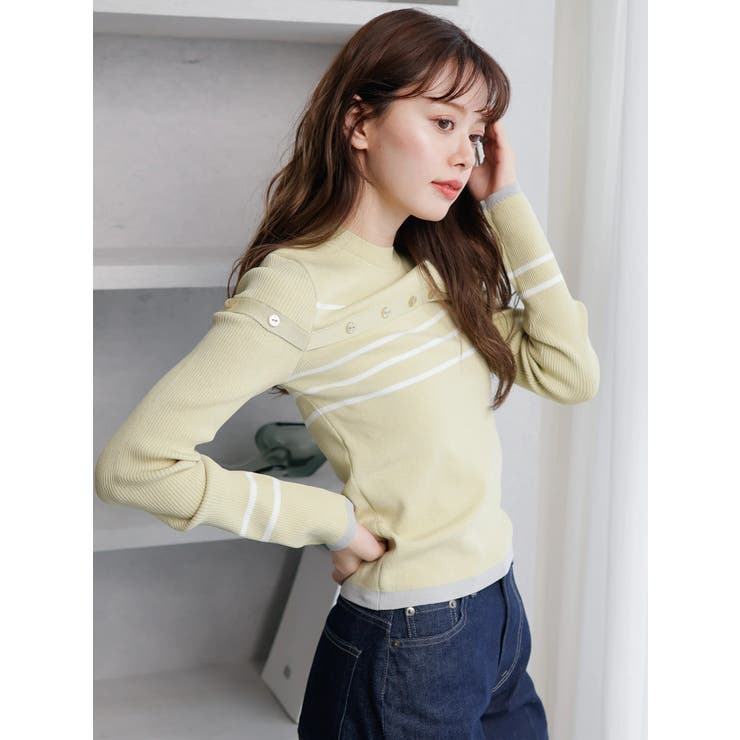 オープンスリーブボーダーニット | LADYMADE | 詳細画像18 