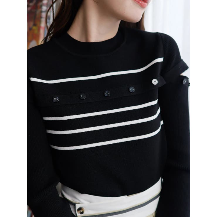 オープンスリーブボーダーニット | LADYMADE | 詳細画像25 