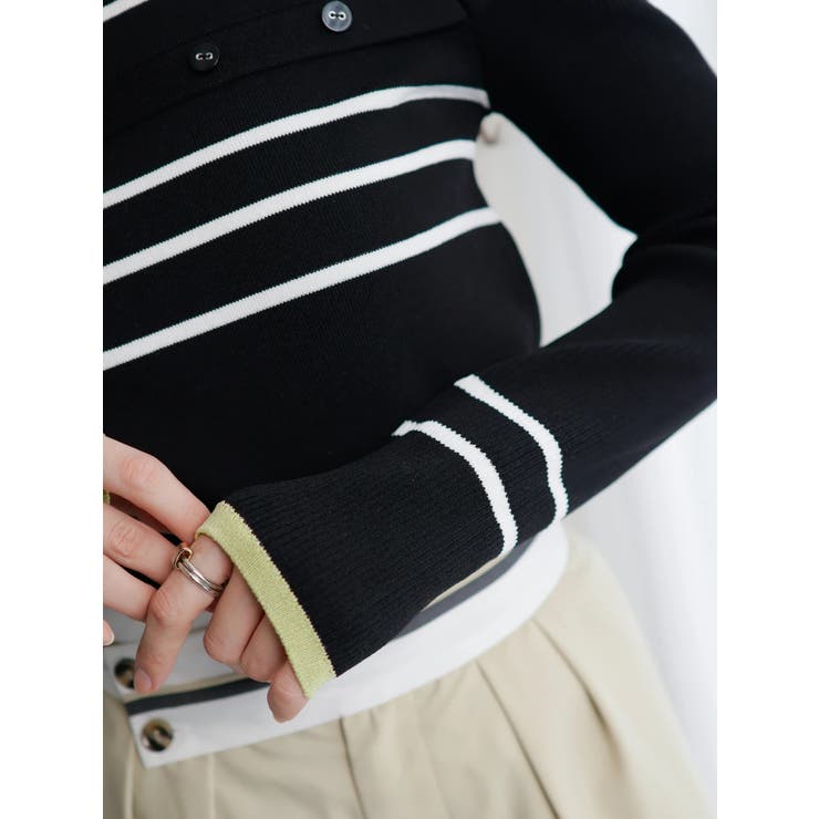 オープンスリーブボーダーニット | LADYMADE | 詳細画像26 