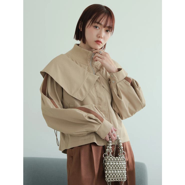 タックボリュームスリーブZIPブルゾン | LADYMADE | 詳細画像1 