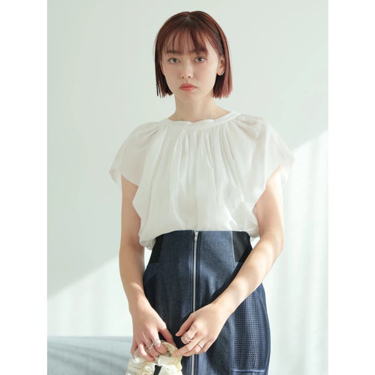 2WAYシアーギャザーブラウス | LADYMADE | 詳細画像5 