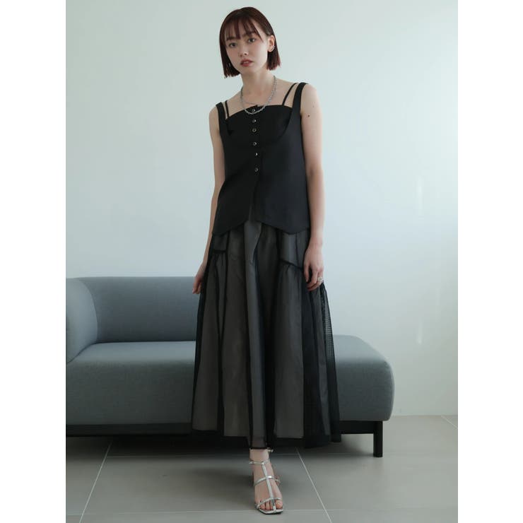 レイヤードキャミ×メッシュスカートセット | LADYMADE | 詳細画像8 