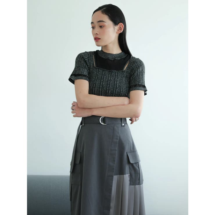 スリットシアーレイヤードラメニット | LADYMADE | 詳細画像17 