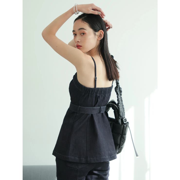 デニムベアビスチェ×フレアパンツ セット[品番：LINW0002391