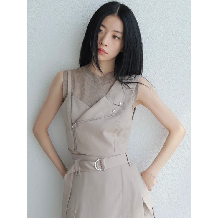 ライダースアシメビスチェ[品番：LINW0002441]｜LADYMADE（レディメイド）のレディースファッション通販｜SHOPLIST（ショップリスト）