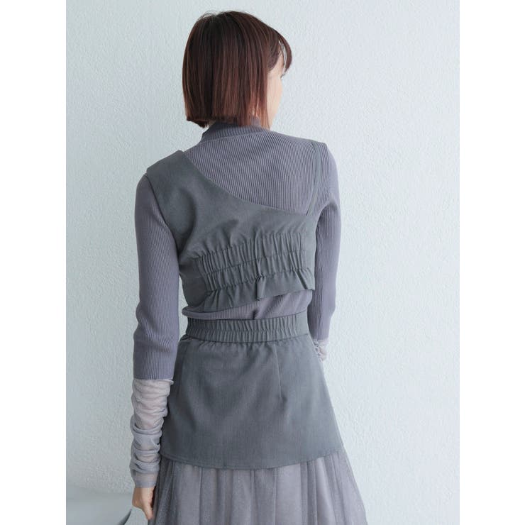 ライダースアシメビスチェ[品番：LINW0002441]｜LADYMADE（レディメイド）のレディースファッション通販｜SHOPLIST（ショップリスト）