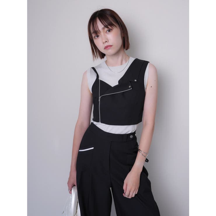ライダースアシメビスチェ[品番：LINW0002441]｜LADYMADE（レディメイド）のレディースファッション通販｜SHOPLIST（ショップリスト）