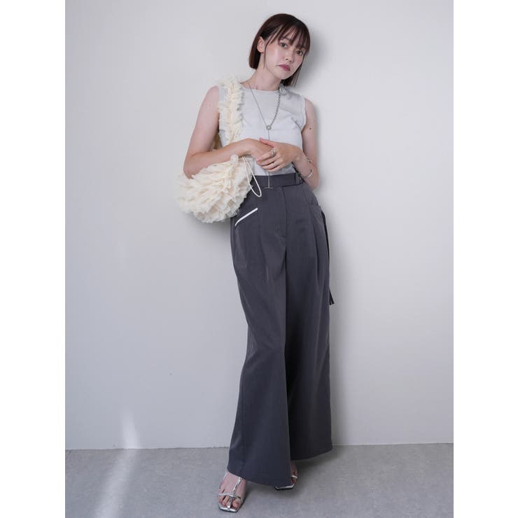 アシメリボンポケットタックワイドパンツ | LADYMADE | 詳細画像32 