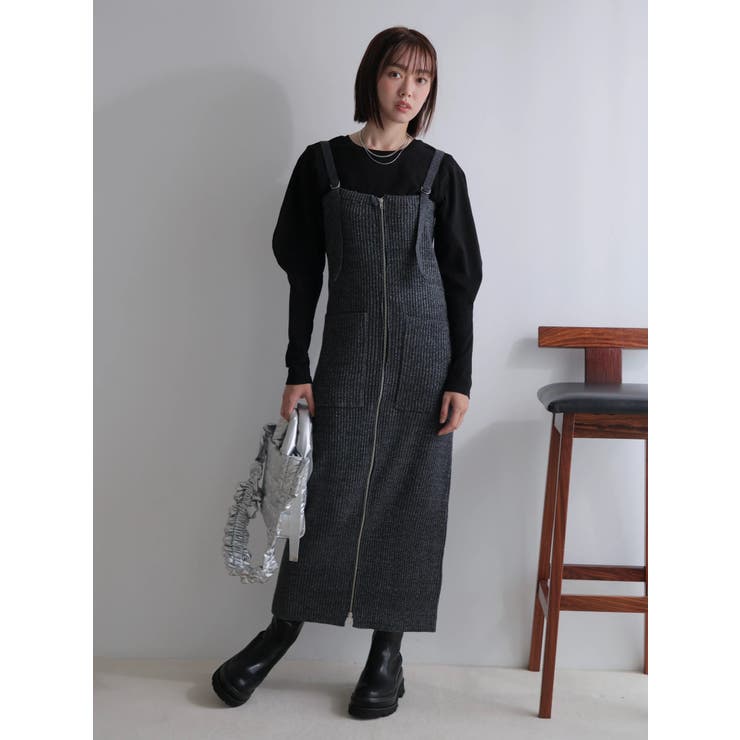 フロントジップラメニットジャンスカ | LADYMADE | 詳細画像9 