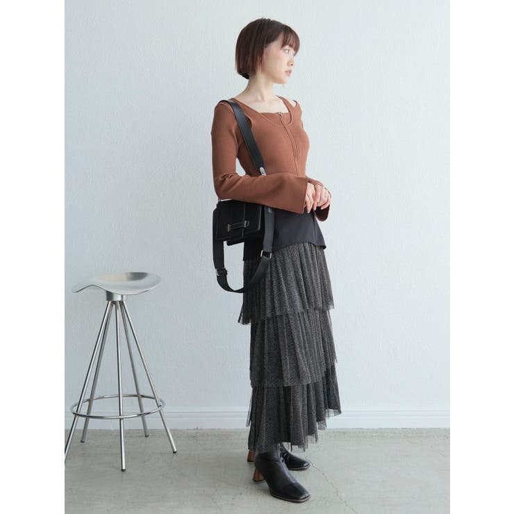 ラメチュールフリルティアードスカート | LADYMADE | 詳細画像3 