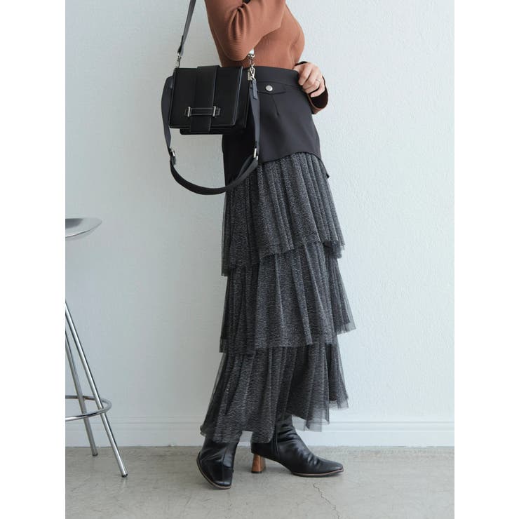 ラメチュールフリルティアードスカート | LADYMADE | 詳細画像5 