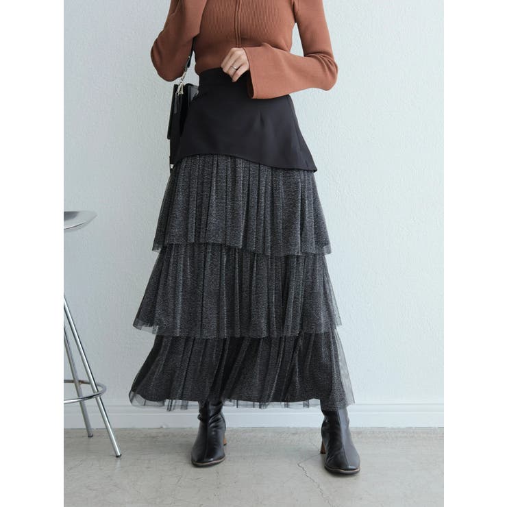 ラメチュールフリルティアードスカート | LADYMADE | 詳細画像6 