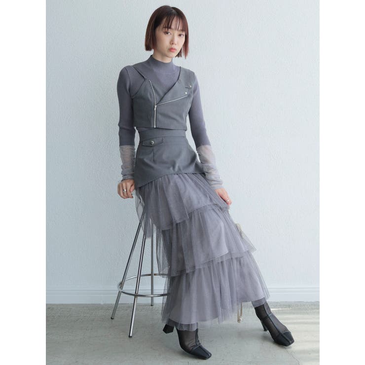 ラメチュールフリルティアードスカート | LADYMADE | 詳細画像14 