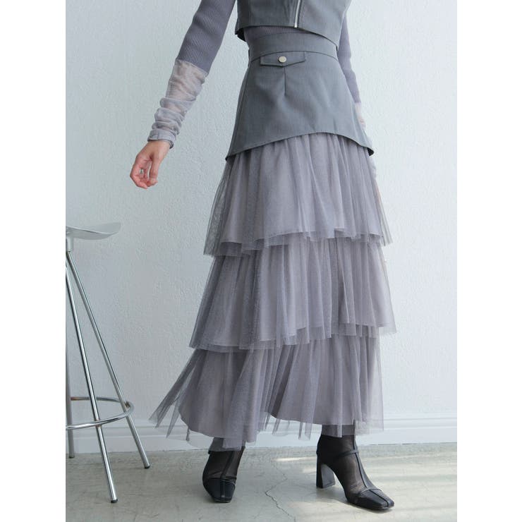 ラメチュールフリルティアードスカート | LADYMADE | 詳細画像16 