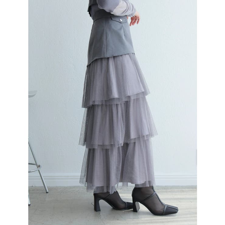 ラメチュールフリルティアードスカート | LADYMADE | 詳細画像18 