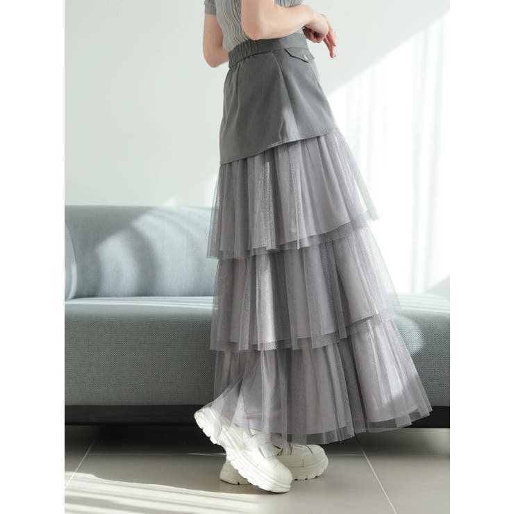 ラメチュールフリルティアードスカート | LADYMADE | 詳細画像29 