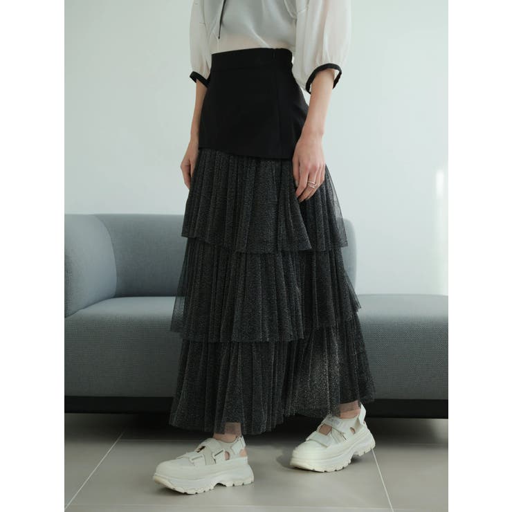 ラメチュールフリルティアードスカート | LADYMADE | 詳細画像34 