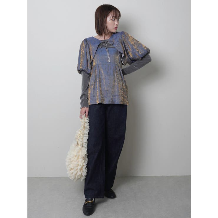 メタリックリボンボレロ×キャミセット メタリックリボンボレロ×キャミセット[品番：LINW0002447