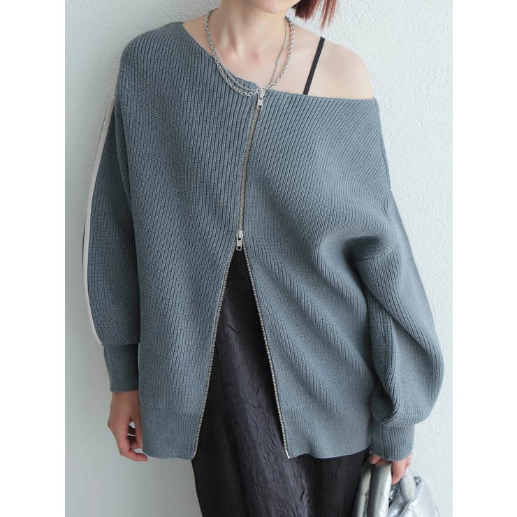 ダブルジップラインニット[品番：LINW0002449]｜LADYMADE
