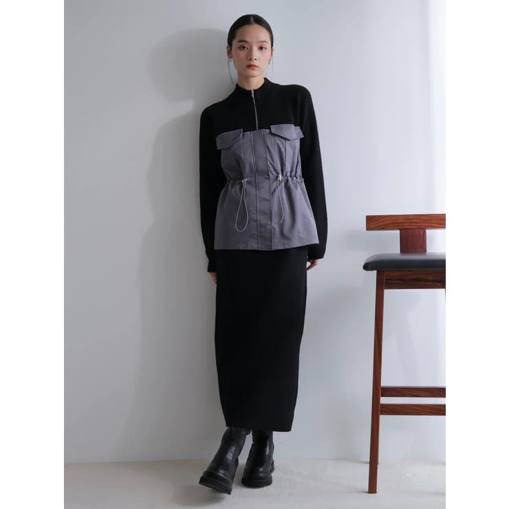 ワークポケットドッキングニットワンピース | LADYMADE | 詳細画像1 