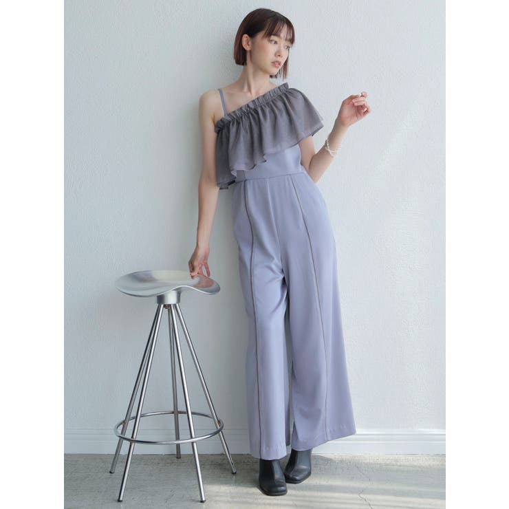 グレー | ラメチュールフリル×ベアロンパースセット | LADYMADE