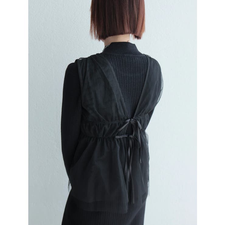 リボンチュールトップス×ラメニットワンピースセット | LADYMADE | 詳細画像19 