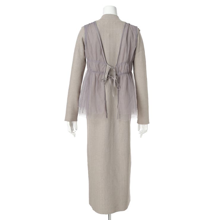 リボンチュールトップス×ラメニットワンピースセット | LADYMADE | 詳細画像22 