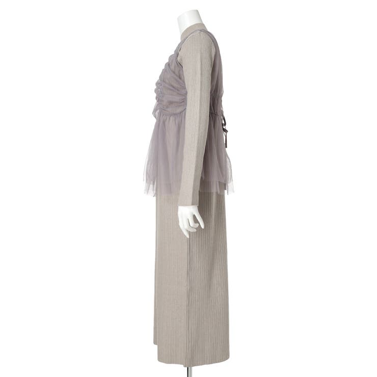 リボンチュールトップス×ラメニットワンピースセット | LADYMADE | 詳細画像23 