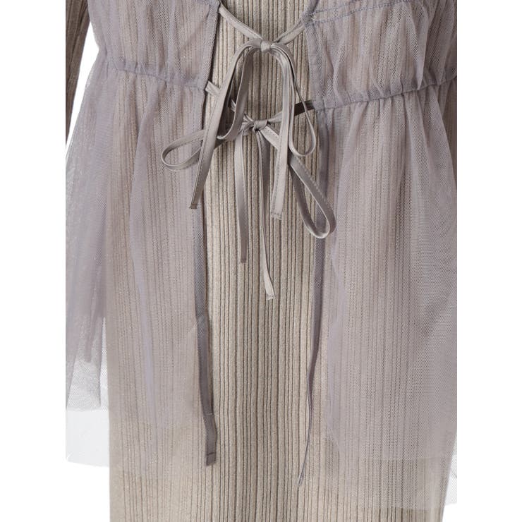 リボンチュールトップス×ラメニットワンピースセット | LADYMADE | 詳細画像28 