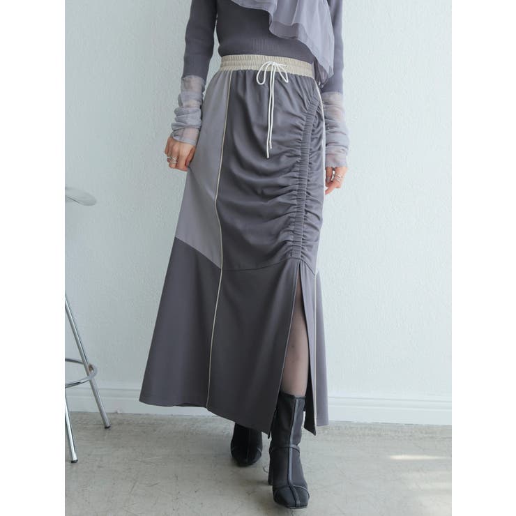 バイカラートラックカットスカート | LADYMADE | 詳細画像1 